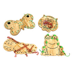 TTS Animal Design Foam Outdoor Lacing Boards 4pk  hi-res