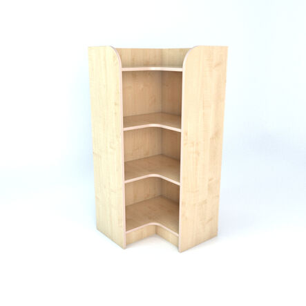 Internal Corner Library Bookcase In Maple  hi\-res