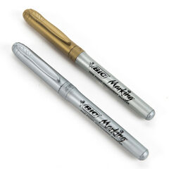 Bic Gold and Silver Metallic Pens 2pk  hi-res