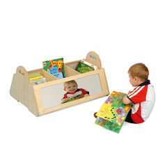 Natural Kinderbox Bookcase Storage with Mirrors H400mm  hi-res